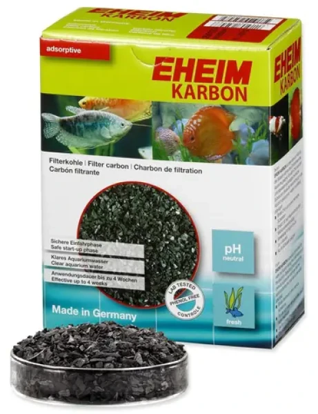 EHEIM Karbon aktivní uhlí 225 g / Filtrační náplň do akvária / 1 l / Vázání chlóru (E11-2501051)