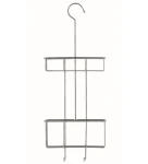 Compacto Keep Dvojitý závěsný košík do sprchy s háčkem chrom / 22.4 x 8.5 x v. 59 cm / doprodej (3370910101218)