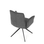 Židle jídelní, šedá látka, 360° vratný mechanismus, černý kov
