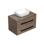 Koupelnová skříňka s černou úchytkou a krycí deskou SAT Cube Way 80x47,5x46 cm dub Wellington mat CUBE46C803DW45 CUBE46C803DW45