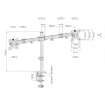 Držák na 2 monitory Connect IT TwinArm Basic Alfa, černý