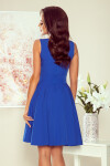 Rozšířené dámské šaty chrpové barvě výstřihem ve tvaru srdce model 7718529 numoco