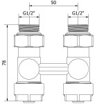 MEXEN - Rovný radiátorový ventil DN50 1/2"x16 mm, nikl W912-016-01