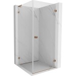 MEXEN/S - Lunar-B L sprchový kout dveře křídlové pravá 70 x 70, transparent, růžové zlato 832L-070-070-60-00-P