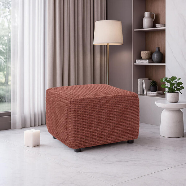 Super strečové potahy RUBINIA cihlová taburet (40 - 60 cm)
