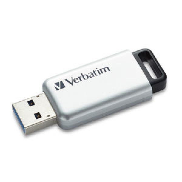 Verbatim Secure Pro 64GB stříbrná / Flash disk / USB 3.0 / čtení: až 35 MBs / zápis: až 100 MBs (98666-V)