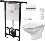 ALCADRAIN Jádromodul - předstěnový instalační systém s bílým/ chrom tlačítkem M1720-1 + WC CERSANIT CLEANON CARINA + SEDÁTKO AM102/1120 M1720-1 CA3