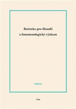 Ročenka pro filosofii fenomenologický výzkum 2016