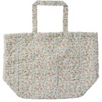 Ib Laursen Prošívaná bavlněná taška Light blue / Rust flowers, modrá barva, textil