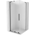 MEXEN/S - Velar L sprchový kout, posuvné dveře 120 x 120, dekor, černá 871-120-120-33-70