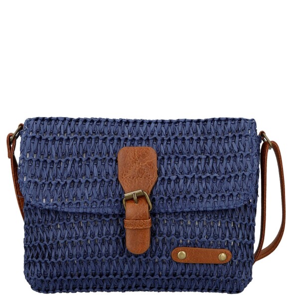 Dámská pletená crossbody kabelka Olive Boho, modrá