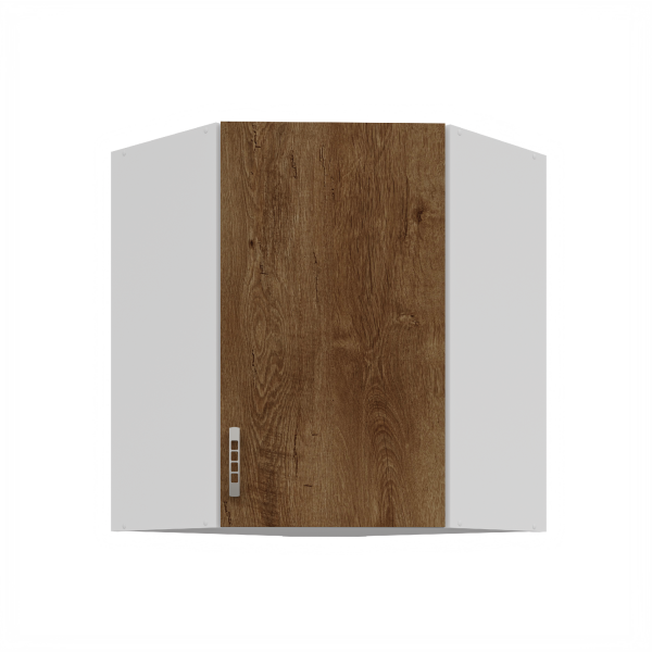 Horní rohová skříňka Sára 58x58 GN-72 1F Barva korpusu: Bílá, Barva dvířek: Dub Lefkas