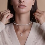 Stříbrný náhrdelník se sladkovodní perlou Doria - stříbro 925/1000, 40 cm + 6 cm (prodloužení) Bílá