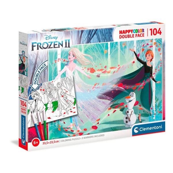 Clementoni Puzzle Double face colouring - Frozen 2, 104 dílků - Clementoni