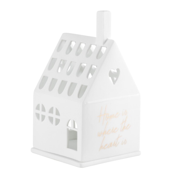 Räder Porcelánový svícen domeček Home is, bílá barva