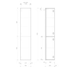 SAPHO - ESPACE skříňka 35x172x32cm, 2x dvířka, levá/pravá, bílá lesk ESC230-3030