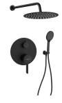 SAPHO - ICONIC podomítkový sprchový set s pákovou baterií, 2 výstupy, vyústění, černá mat AF042B-01