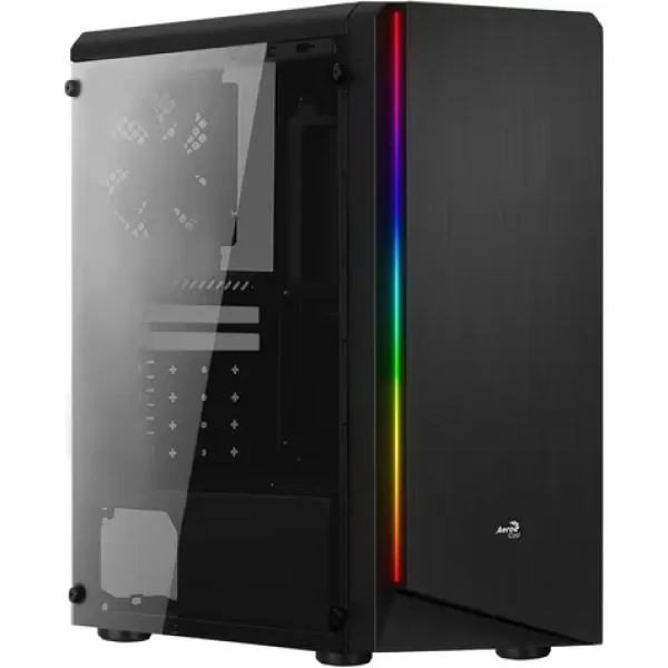 AeroCool Rift černá / PC skříň / Midi Tower / ATX / micro-ATX / mini-ITX / bez zdroje / RGB / průhledná bočnice (ACCM-PV13012.11)