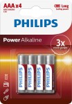 Philips baterie AAA Power Alkaline - 4ks (LR03P4B/10)