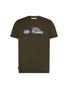 Pánské merino triko s krátkým rukávem ICEBREAKER Mens 150 Tech Lite SS Tee Transportage, Dark Loden velikost: XL