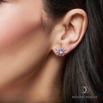 Royal Fashion stříbrné peckové náušnice GU-DR10003E-SILVER-MOONSTONE