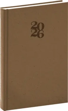 NOTIQUE Denní diář Essenza 2026 oříšek / 15 x 21 cm (PGD-DA5ES-6004)
