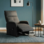 Křeslo polohovací, eletrické, šedá látka.