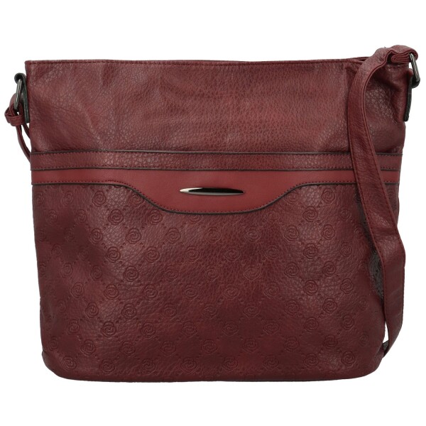 Módní dámská koženková crossbody kabelka Blandina new, vínová