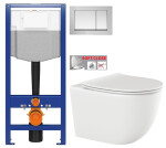 CERSANIT předstěnový instalační systém s tlačítkem chrom K97-509 + WC INVENA TINOS + SEDÁTKO K97-526 509 NO1