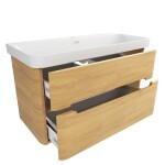 Koupelnová skříňka s umyvadlem SAT Fusion 97,5x53x45 cm dub medový mat SATFUSION2100DMMW SATFUSION2100DMMW