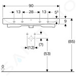 GEBERIT - iCon Umyvadlo, 900x485 mm, s přepadem, otvor pro baterii, bílá 124090000