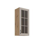 Horní prosklená skříňka Stilo 40 GS-90 1F Barva korpusu: Dub artisan, Barva dvířek: Dust Grey