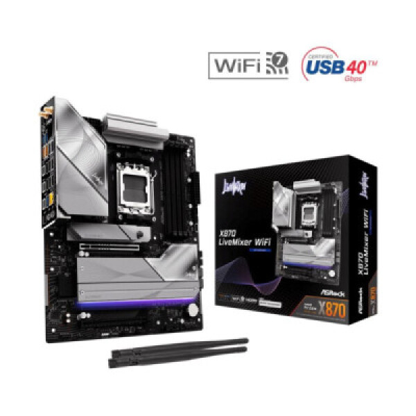 ASRock MB Sc AM5 X870 LiveMixer WiFi, AMD X870, 4xDDR5, 1xHDMI, 2xUSB4, WI-FI, ATX EDF_1883087