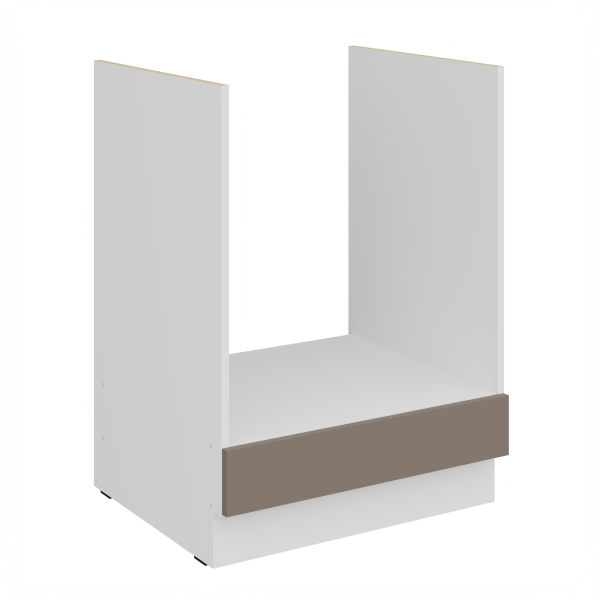 Spodní skříňka pro vestavnou troubu Aria 60 D GAZ BB Barva korpusu: Bílá, Barva dvířek: TA - Sandgrau AFM