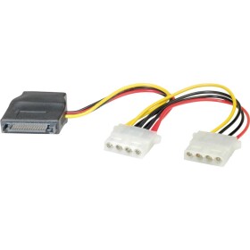 Roline PC kabel [2x Molex zásuvka 4-pólová - 1x proudová SATA zástrčka 15pólová] 0.20 m vícebarevná
