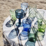 MADAM STOLTZ Sklenice Dotted Light Green 250 ml, zelená barva, sklo