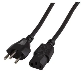 EFB Švýcarsko 180° - C13 180° černá / Napájecí kabel / 2 m / 10 A / 250 V (EK537.2V3)
