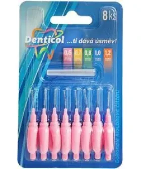 Denticol P01 0,6 mm / Mezizubní kartáček s plochou rukojetí / 8+8 ks (8595689805869)