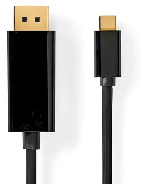 Nedis USB-C - DisplayPort černá / Adaptérový kabel / USB 3.2 Gen 1 / 4K 60Hz / 2 m / Pozlacené konektory (CCGL64352BK20)