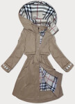 Tenká dámská bunda parka ve světlé khaki barvě s kapucí BH Forever (3) (BH-2403) odstíny zelené S (36)