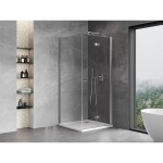 MEXEN/S - Mist-F sprchový kout skládací dveře pravá 85 x 85, transparent, chrom 8A6T-085-085-01-00-P