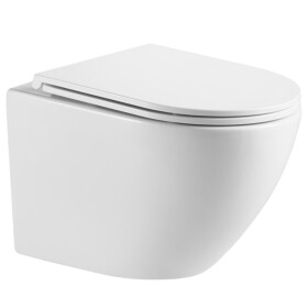 Erga Lily+, závěsná WC mísa 490x370x365mm, Rimless Tornado 2 + toaletní sedátko s pomalým zavíráním, bílá, ERG-V03-LILY-TO2-WH