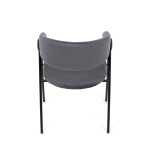 Židle jidelní, šedá látka, černá kovová noha