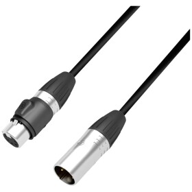 Adam Hall 4 STAR DGH 0150 IP65 DMX XLR propojovací kabel [1x XLR zástrčka 5pólová - 1x XLR zásuvka 5pólová ] 1.5 m černá