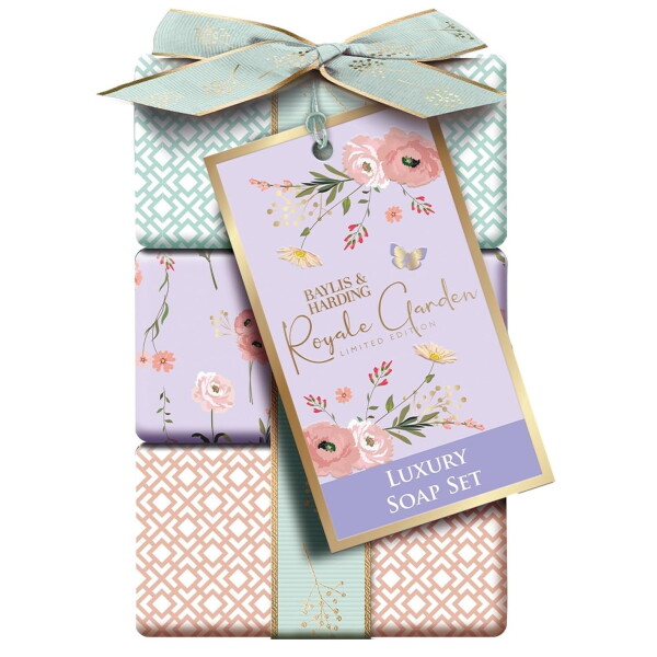 Baylis & Harding Sada tuhých mýdel Lavender/Rosehip Tea – set 3 ks, multi barva