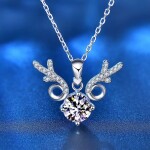 Royal Fashion stříbrný náhrdelník HA-XMZ005-SILVER-MOISSANITE-ZIRCON