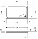 DURAVIT - D-Code Sprchová vanička 130x75 cm, Antislip, alpská bílá 720098000000001