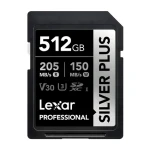 Lexar Professional SILVER PLUS SDXC 512GB / Paměťová karta / UHS-I / U3 / 205/150 MB/s (LSDSIPL512G-BNNNG)