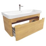 Koupelnová skříňka s umyvadlem SAT Fusion 97,5x43x45 cm dub medový mat SATFUSION100DMUBA SATFUSION100DMUBA