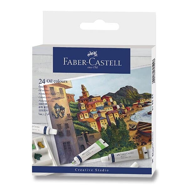 Faber-Castell olejové barvy sada 24×9 ml, zářivé odstíny